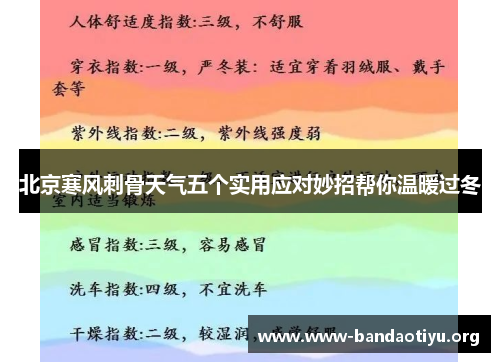 北京寒风刺骨天气五个实用应对妙招帮你温暖过冬 北京寒风刺骨天气五个实用应对妙招帮你温暖过冬